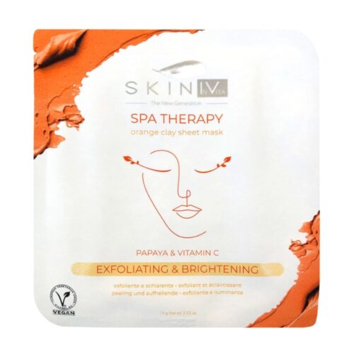 61 MASCHERA VISO IN TESSUTO ARGILLA ARANCIONE